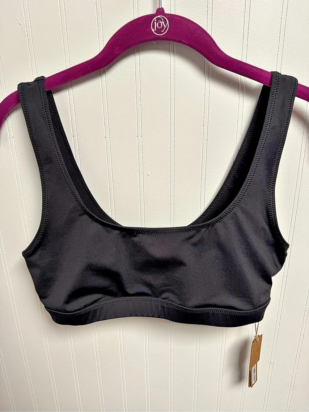 Skims Recycled Swim Tank Bikini Top Black Size Medium NWT
